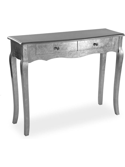 Mesa Consola Plateada para Recibidor, Diseno Elegante para Entrada, Pasillo o Salon, 100 35 80 cm