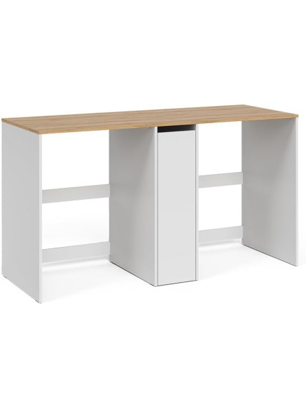 Armario para Lavadora con 3 Compartimentos, Organizador Vertical en Blanco y Roble Artesanal, 159.8 x 88.2 cm
